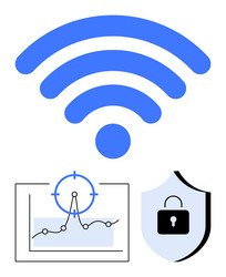wireless network with data analysis and security vector image