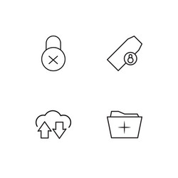 cyber security linear icons set simple outline vector image