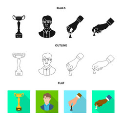 isolated object of checkmate and thin sign set vector image