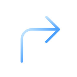 Right turn arrow flat gradient two-color ui icon vector