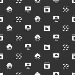 Set browser files data stream cloud technology vector
