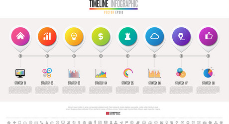 Timeline infographic flat design template Vector Image