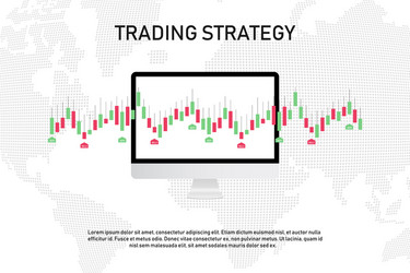 trading application for computer with signals vector image