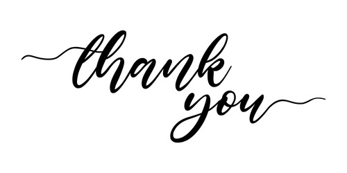 Trendy Thank You Brush Lettering Vector Image