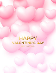 design concept for valentines day poster with pink vector