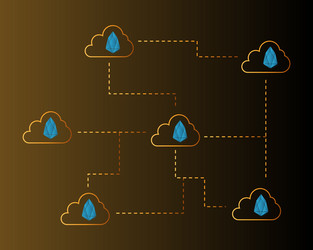 Eos cryptocurrency networking concept background vector