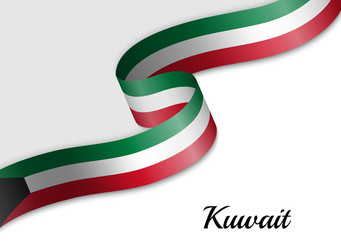 Kuwait Flag Ribbon Banner vector