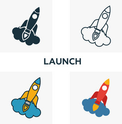 Launch outline icon thin line element from vector