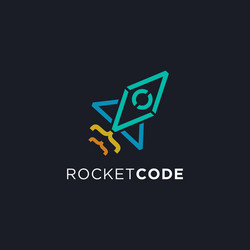 Rocket Coding Logo - Space Tech vector image