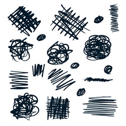 scribbles abstract set in different shapes vector