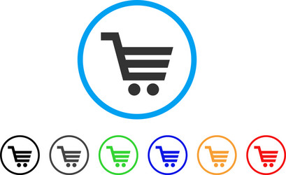 Shopping cart rounded icon vector