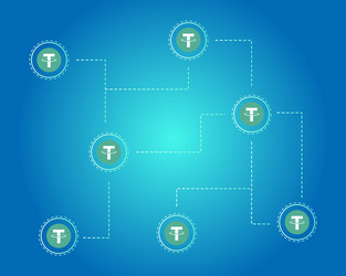 Tether cryptocurrency blockchain background style vector