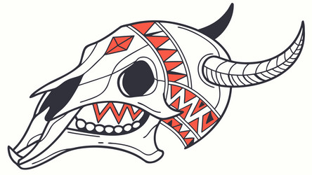 Tribal Bull Skull Artwork Vector Image