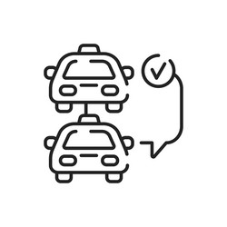 Car selection black line icon online mobile vector