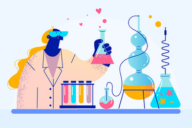 Chemistry worker woman scientist concept vector