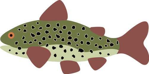 Spotted fish flat Royalty Free Vector Image - VectorStock