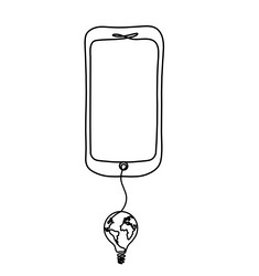 Abstract Mobile with Globe and Lightbulb vector