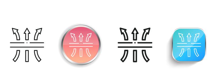 breathable icon thin linear regular and button vector image