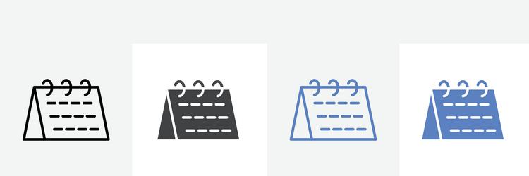 calendar icon set use for web ui or app vector image