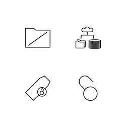 Cyber security linear icons set simple outline vector