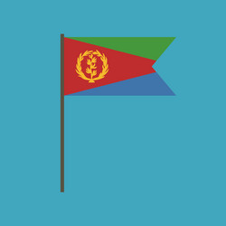Eritrea flag icon in flat design vector
