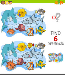 Finding Differences - Underwater Game vector image