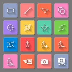 Flat Function Icons vector image
