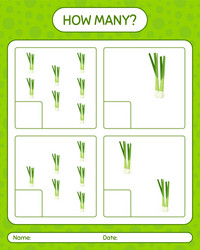 How many counting game with spring onion vector