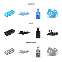 isolated object of texture and frozen symbol set vector image