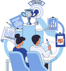 unity and support between colleagues agreement vector image