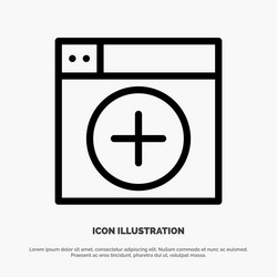 add window new graphics app line icon vector image