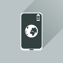 Flat web icon with long shadow mobile internet vector
