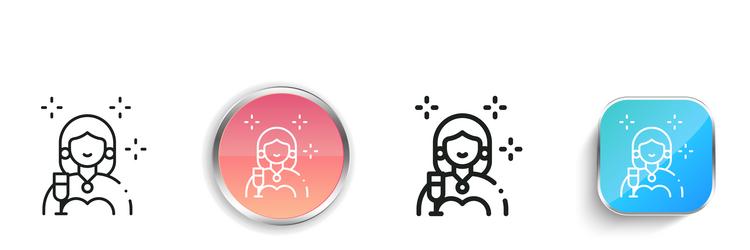 happy icon thin linear regular and button style vector image