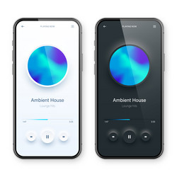 online audio player user interface smartphone app vector