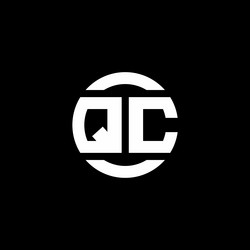 Qc logo monogram shield shape with crown design Vector Image