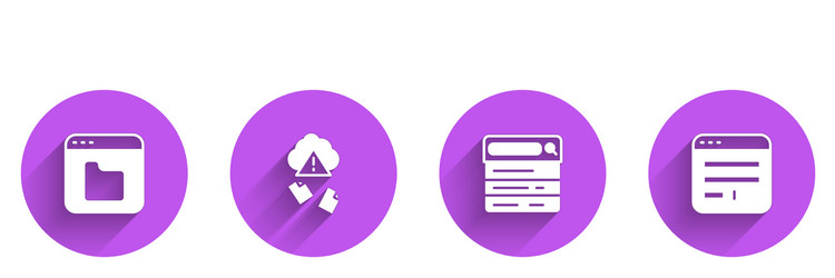 set browser files cloud hacking search engine vector image