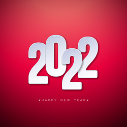 2022 happy new year with white number Vector Image