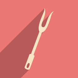 flat with shadow icon and mobile application fork vector image