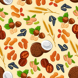 Seamless pattern with of nuts Royalty Free Vector Image