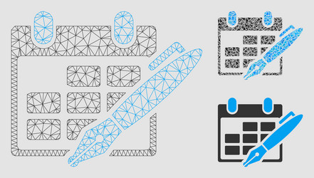 edit calendar table mesh network model vector image