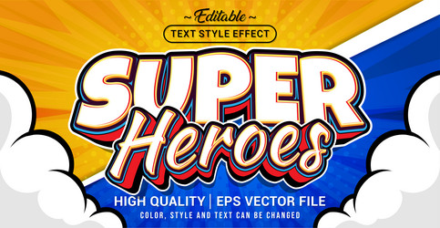 editable text style effect - super heroes vector image