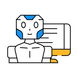 robot chat bot icon color vector image