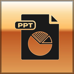 Black ppt file document download button icon vector