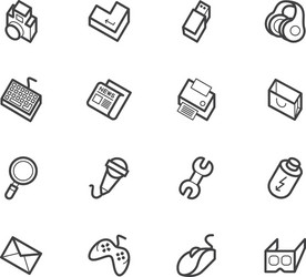 Computer Icon Set - Digital Elements vector image