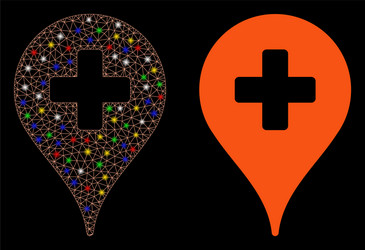 flare mesh 2d clinic map pointer icon with vector image