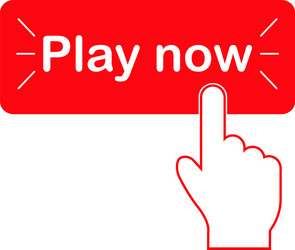 Red Play Now Button - Click to Start vector image