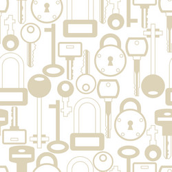 seamless pattern with locks and keys icons vector image