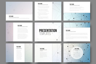 Set of 9 templates for presentation slides vector