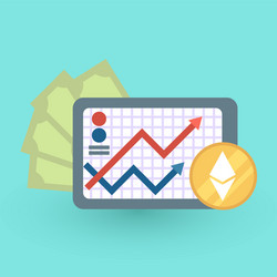Set of icons with ico blockchain concept vector