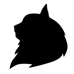 silhouette of a cat muzzle profile vector